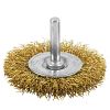 2 1/2" x 1/4" Shank Brass Coated Crimped Coarse Cleaning & Polishing Wire Wheel    