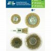 5 PC Multipack 1/4" Shank Brass Coated  Cleaning & Polishing Wire Cup/Wire Wheel