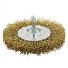 4" x 1/4" Shank Brass Coated Crimped Coarse Cleaning & Polishing Wire Wheel    
