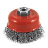 3" x M14 x 2.0 Arbor Carbon Steel Crimped Cleaning & Polishing Wire Cup    