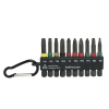2" x Assorted Impact Bit Clip Square Recess, Phillips, Torx (10 Pc Multipack) Professional Screwdriver Bit Recyclable 