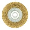4" x 1/2" Arbor Brass Crimped Fine Cleaning & Polishing Wire Wheel    