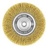 6" x 5/8" - 1/2" Arbor Brass Crimped Coarse Cleaning & Polishing Wire Wheel    