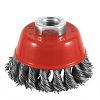 3" x M14 x 2.0 Arbor Carbon Steel Knotted Cleaning & Polishing Wire Cup    