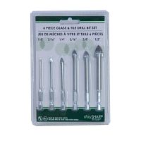 1/8", 3/16", 1/4", 5/16", 3/8", 1/2" x  x  Specialty Glass & Tile Professional Drill Bit (6 Pc Multipack) Recyclable 