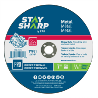 7" x 1/8"   Metal Cutting Flat Wheel Type 1  Professional Abrasive  