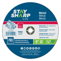 8" x 1/8"   Metal Cutting Flat Wheel Type 1  Professional Abrasive  