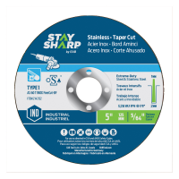5" x 5/64"  Taper Cut Metal Cutting Flat Wheel Type 1 (10 Pack) Industrial Abrasive  