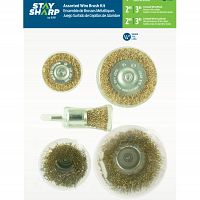 5 PC Multipack 1/4" Shank Brass Coated  Cleaning & Polishing Wire Cup/Wire Wheel
