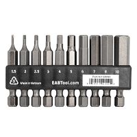 50mm (2") 10 pc Assorted Hexagonal Impact Bit Clip (Metric) Industrial Screwdriver Bit Recyclable 