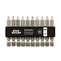 2" x SQ #2 Decking Bit Clip Square Recess (10 Pack) Industrial Screwdriver Bit Recyclable 