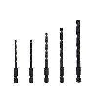 1/8"(2), 5/32", 3/16", 1/4"  Wood Impact Hex Shank Industrial Drill Bit (5 Pc Multipack) Recyclable 