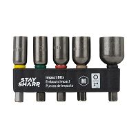 2" x Assorted Metric Impact Bit Clip Nutsetter (5 Pc Multipack) Industrial Recyclable 