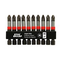 2" x PH #2  Impact Bit Clip Phillips (10 Pack) Industrial Screwdriver Bit Recyclable 