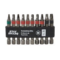 2" x Assorted Banded Bit Clip Square Recess (10 Pc Multipack) Industrial Screwdriver Bit Recyclable 