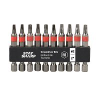 2" x SQ #2 Banded Bit Clip Square Recess (10 Pack) Industrial Screwdriver Bit Recyclable 