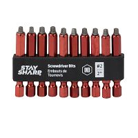 2" x SQ (2pc) #2  Colored Coded Bit Clip Square Recess (10 Pack) Industrial Screwdriver Bit Recyclable 