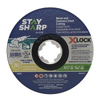 4 1/2" x 60 Grit X-Lock Quick Change Metal Cutting Flat Wheel Type 1  Industrial Abrasive  