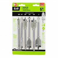3/8", 1/2", 5/8", 3/4", 7/8", 1" x  x  Wood Spade Professional Drill Bit (6 Pc Multipack) Recyclable Exchangeable