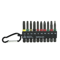 2" x Assorted Impact Bit Clip Square Recess, Phillips, Torx (10 Pc Multipack) Professional Screwdriver Bit Recyclable 