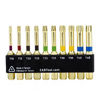 2" x Assorted Torsion Impact Bit Clip, Star Drive (10 Pc Multipack) Professional Screwdriver Bit Recyclable 