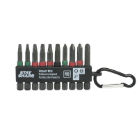 2" x Assorted Impact Bit Clip Square Recess, Phillips (10 Pc Multipack) Professional Screwdriver Bit Recyclable 
